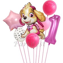 Parti Station Paw Petrol Folyo Set Paw Patrol Skye Balon Set Konsept Doğum Günü Set Yaş Balon Set