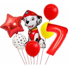 Parti Station Paw Petrol Pav Petrol Polis Köpek Marshall Yaş Balon Konsept Doğum Günü Set Yaş Balon Set
