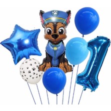 Parti Station Paw Petrol Pav Petrol Polis Köpek Chase Yaş Balon Konsept Doğum Günü Set Yaş Balon Set