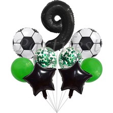 Parti Station Futbol Konsept Balon Set Maç Konsept Doğum Günü Set Yaş Balon Set