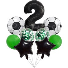 Parti Station Futbol Konsept Balon Set Maç Konsept Doğum Günü Set Yaş Balon Set