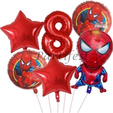 Parti Station Spiderman Örümcek Adam Balon Set Balon Folyo Set Spiderman  Konsept Doğum Günü Set Yaş Balon