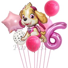 Parti Station Paw Petrol Folyo Set Paw Patrol Skye Balon Set Konsept Doğum Günü Set Yaş Balon Set