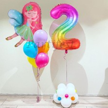 Parti Station Peri Kızı Balon Set Peri Kızı Folyo Balon Set Konsept Doğum Günü Set Yaş Balon