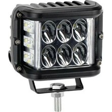 Karva Beyaz LED Sarı Çakarlı Kare Off Road Sis Farı Çalışma Lambası 12 Ledli 1ADET