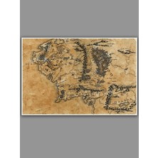 Saturndesign Orta Dünya Haritası Poster 60 x 90 cm Yüzüklerin Efendisi Afişi The Middle Earth Map