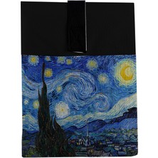 Hrs Starry Night Desenli Yıkanabilir Cepli Kitap Kılıfı 20 x 25 cm Çok Amaçlı Çanta Book Cover