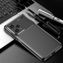 Fibaks Xiaomi Redmi Note 12 Pro 5g Kılıf Rugged Armor Darbe Emici Uzun Ömürlü Dayanıklı Parmak İzi Yapmaz Karbon Tasarım Negro Silikon Kapak