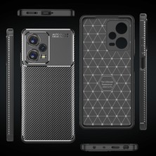 Fibaks Xiaomi Redmi Note 12 Pro 5g Kılıf Rugged Armor Darbe Emici Uzun Ömürlü Dayanıklı Parmak İzi Yapmaz Karbon Tasarım Negro Silikon Kapak