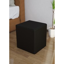 Modilayn Kare Puf Tabure Ahsap Iskeletli Kumas Tabure