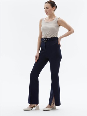 Selen Normal Bel Standart Lacivert Kadın Pantolon 23YSL5021