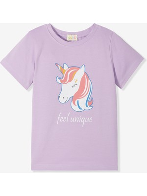 June Kız Çocuk Unicorn Baskılı T-Shırt