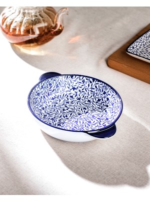 Madame Coco Rêve Bleu Tours New Bone China Yuvarlak Kulplu Tabak