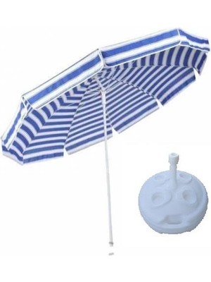 SUME Yüksek Kalite 10 Telli Eğilebilir 2 mt Plaj Şemsiyesi Bidon Dahil