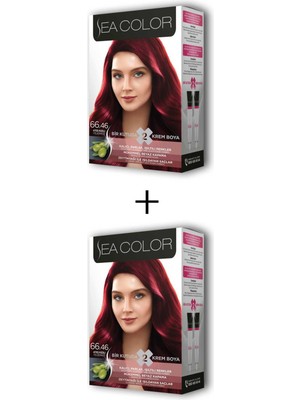 2X2 Tüp Krem Saç Boyası Seti Ateş Kızılı No:66.46