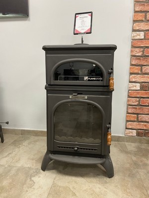 Flame Stove Modena Oven Fırınlı Döküm Şömine Soba