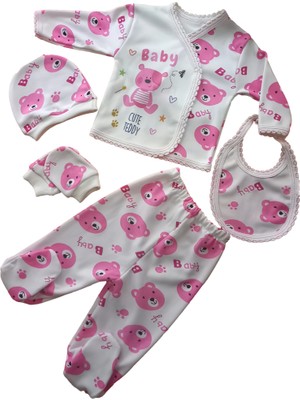 Hece Bebe Sevimli Ayıcık 5 Parça Yenidoğan Hastane Çıkışı