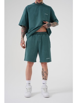 Machinist Relaxed Yıkamalı Luxury Basıc Şort Yeşil