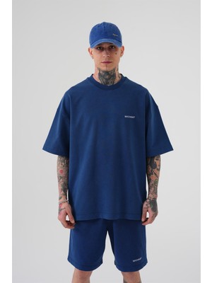 Machinist Oversıze Yıkamalı Luxury Basıc T-Shırt Lacivert