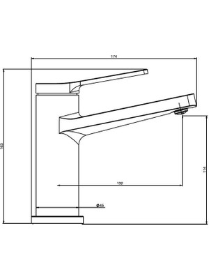 Nsk Lavabo Bataryası Nobia Pro Tek Gövde Krom N3015402