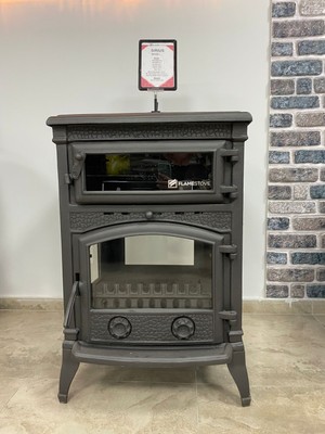 Flame Stove Sirius Maxı 4 Cam Pik Döküm Fırınlı Şömine Soba