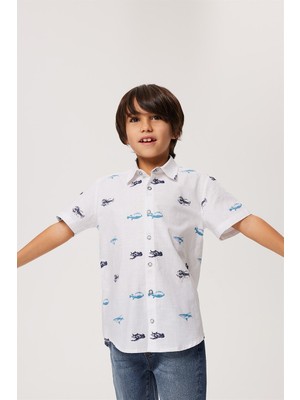 Lee Cooper Shrimp Erkek %100 Pamuk Dokuma Gömlek Desenli