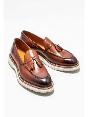Elle Shoes Taba Deri Erkek Loafer