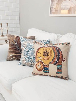 Körfez Kırlent Ilkbahar Yaz Temalı Kırlent Kılıfı 3'lü Set