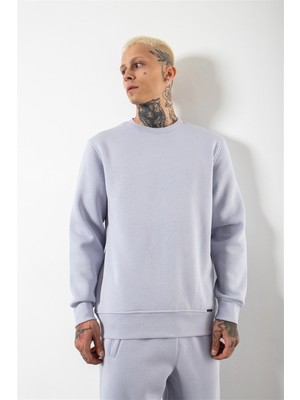 Machinist Regular Bisiklet Yaka Basic Sweatshirt Ice Lila