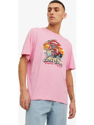 Jack & Jones Jorbeachbone Erkek Pembe Tişört