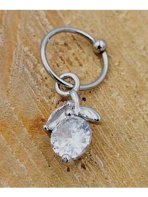 Çelik Zirkon Taşlı Piercing