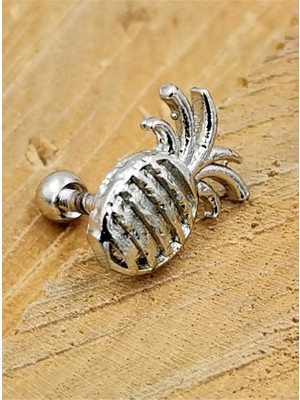 Çelik Zirkon Taşlı Piercing