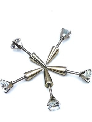 Renkli Taşlı Çelik 5 Adet Kaş Tragus Piercing