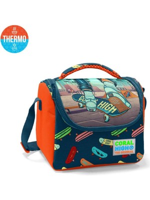 Coral High Çivit Neon Turuncu Kaykay Desenli Thermo Beslenme Çantası 5 Litre Kapasite ile Isı Koruma