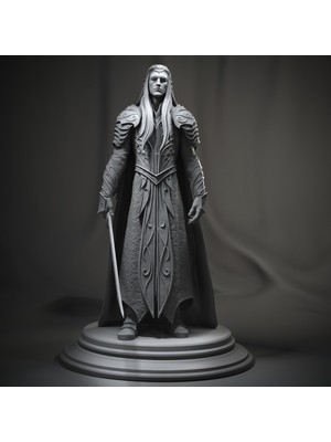 Kral Thranduil Elf Kralı Hobbit Yüzüklerin Efendisi Lotr 25 cm Gümüş Renk (Dev Boy)