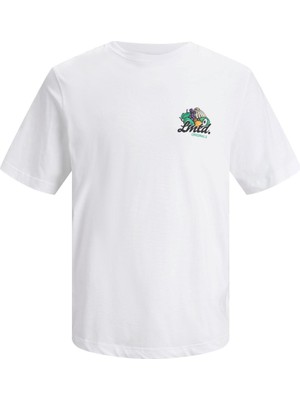 Jack & Jones Jorcabana Graphıc Tee Ss Crew Neck Ln Beyaz Erkek T-Shirt 12235304-Brigh
