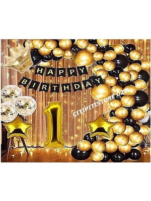 Çıtı Pıtı Store Işıklı Kral Taçlı 1 Yaş Doğum Günü Set