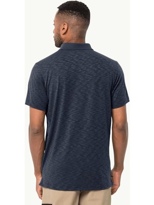 Jack Wolfskin Travel Polo M Erkek Lacivert T-Shirt 1804543-1010