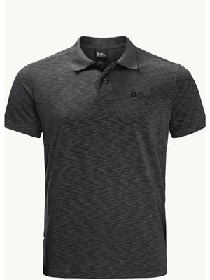 Jack Wolfskin Travel Polo M Erkek Siyah T-Shirt 1804543-6000