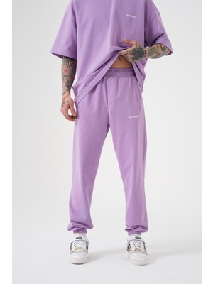 Machinist Relaxed Yıkamalı Luxury Basıc Jogger Eşofman Lila