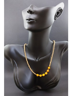 Balzamin Sarı Akik Taşı Doğal Taş Kolye