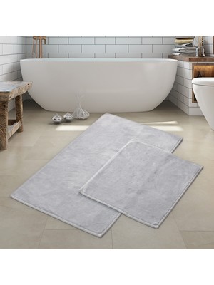 Dekoreko Alanur Home Pamuklu 2'li Banyo Paspası Gri