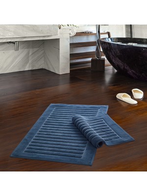 Dekoreko Alanur Home Mikonos Pamuklu 2'li Banyo Paspası Gümüş