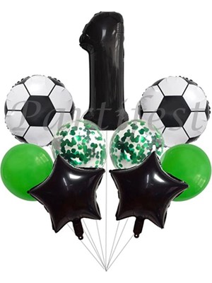 Parti Station Futbol Konsept Balon Set Maç Konsept Doğum Günü Set Yaş Balon Set