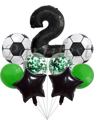 Parti Station Futbol Konsept Balon Set Maç Konsept Doğum Günü Set Yaş Balon Set