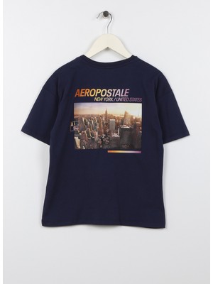 Aeropostale Baskılı Lacivert Erkek Çocuk T-Shirt 23SAB-45