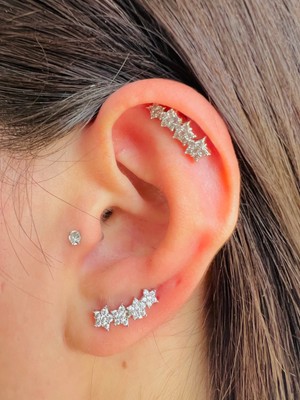 By Dilek Çetin Accessory Çelik Yıldız Model Kıkırdak Helix Tragus Piercing (1ADET)