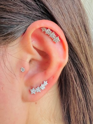 By Dilek Çetin Accessory Çelik Yıldız Model Kıkırdak Helix Tragus Piercing (1ADET)