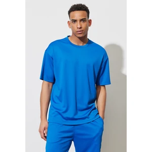 Altınyıldız Classics Erkek Saks Mavi Loose Fit Bisiklet Yaka Yumuşak Dokulu Spor Tişört