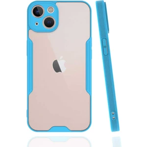 Kzy Apple iPhone 14 Plus ile Uyumlu Kılıf Kamera Korumalı Colorful Silikon Kapak - Mavi